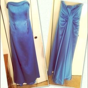 Sz 6, David’s Bridal, Blue Satin Bridesmaid Dress